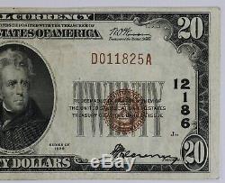 1929 $20 National Bank Note Currency Dallas Texas Choice Vf Very Fine (825a)