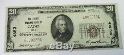 1929 $20 National Currency Note Bank Of Cadiz Ohio Charter #4853 Low Serial No