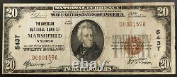 1929 $20 National Currency from The American National Bank of Marshfield, WI