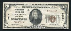 1929 $20 Stroudsburg National Bank Stroudsburg, Pa National Currency Ch. #3632