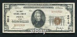 1929 $20 The First National Bank Of Price, Ut National Currency Ch. #6012