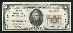 1929 $20 The State National Bank Of Texarkana, Ar National Currency Ch. #7138 Xf