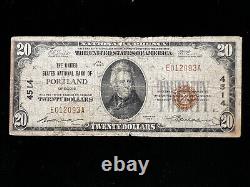 1929 $20 Twenty Dollar Portland OR National Bank Note Currency (Ch. 4514)