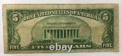 1929 $5.00 National Currency Bank Note Meriden Connecticut Ch# 250 Raw Bin Fre