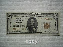 1929 $5 Akron Pennsylvania PA National Currency T2 # 9364 Akron National Bank