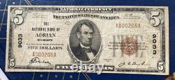 1929 $5 Bank of Adrian, MN National Currency VF Detail New Find Six Known! CHRC