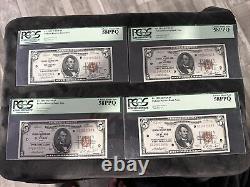 1929 $5 Bill Lot 4 Consecutive National Currency CLEVELAND OH FR BANK NOTE PCGS