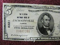 1929 5 DOLLAR THE FLORIDA NATIONAL BANK of JACKSONVILLE CURRENCY