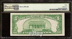 1929 $5 Dollar Bill Honolulu Hawaii Bishop National Bank Note Currency Pmg