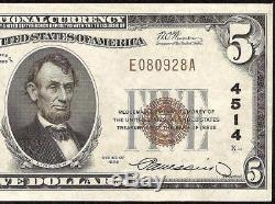 1929 $5 Dollar Bill United States National Bank Note Portland Oregon Currency