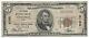 1929 $5 Fostoria, Oh National Currency Bank Note Bill Ch. #9192 Fine Type 1 Ohio