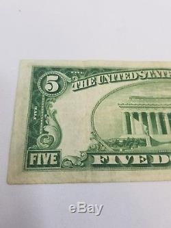 1929 5$ National Bank Note, New York, Rare Currency, Five, Serial, Original, Bill