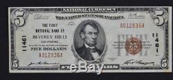 1929 $5 National Bank of Beverly Hills, CA Note Currency VF CH# 11461