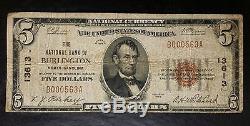 1929 $5 National Bank of Burlington North Carolina National Currency Note 13613