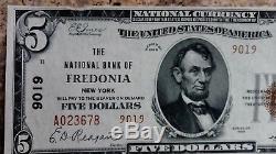 1929-$5 National Currency Bank Of Fredonia Ny. 9019