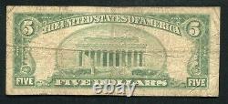 1929 $5 The City National Bank Of Atchison, Ks National Currency Ch. #11405