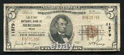 1929 $5 The First National Bank Of Mercedes, Tx National Currency Ch. #11879