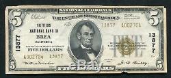 1929 $5 Tyii Oilfields National Bank In Brea, Ca National Currency Ch. #13877 Xf