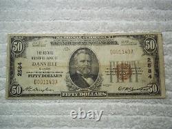 1929 $50 Danville Illinois IL National Currency T1 # 2584 2nd National Bank of #