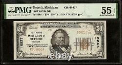 1929 $50 Dollar Bill Detroit National Bank Note Currency Paper Money Pmg 55 Epq