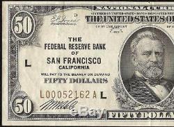 1929 $50 Dollar Bill San Francisco Bank Note National Crisp Currency Paper Money