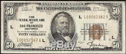 1929 $50 Dollar Bill San Francisco Frbn Bank Note National Currency Paper Money