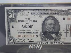 1929 $50 Federal Reserve Bank of NEW YORK NY National Currency PCGS AU55 PPQ 823