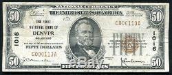 1929 $50 First National Bank Of Denver, Co National Currency Ch. #1016