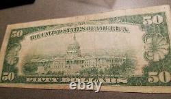 1929 $50 National Bank Note Of Chicago Illinois United States Currency