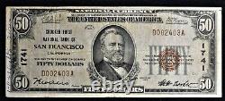 1929 $50 National Currency CROCKER FIRST NATIONAL BANK OF San Francisco Note