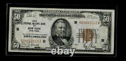 1929 50 National Currency New York, NY Federal Reserve Bank Brown Seal VF/XF