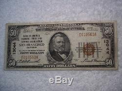 1929 $50 San Francisco California CA National Currency T1 #13044 Bank of America