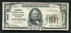 1929 $50 The American National Bank Of Nashville, Tn National Currency Ch #3032