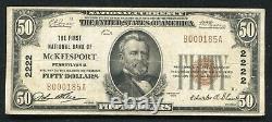 1929 $50 The First National Bank Of Mckeesport, Pa National Currency Ch. #2222