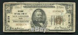 1929 $50 The First National Bank Of San Antonio, Tx National Currency Ch. #5179