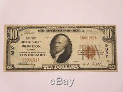 1929 Brighton Illinois National Currency $10 Bank Note
