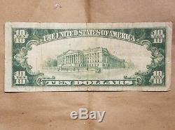 1929 Federal Reserve Bank of New York $10 brown seal national currency STAR NOTE