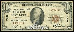 1929 Fort Smith Arkansas $10 National Currency Bank Note Ch. #7240