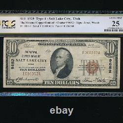 1929 National Currency National Bank Of Salt Lake City $10 Pcgs Vf25 Free S/h
