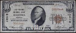 1929 Series Hastings National Bank Nebraska $10 National Currency Fine