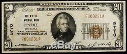 1929 Series O'neill National Bank Nebraska Currency Note #5770 Very Fine + (231)