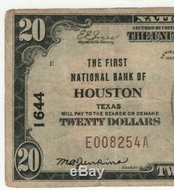 1929 T1 $20 First National Bank HOUSTON TEXAS National Banknote Currency VF