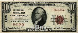 1929 TY 1 $10.00 National Currency Swedesboro National Bank, NJ VF/XF