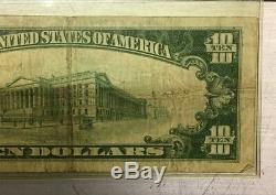 1929 Ten Dollar $10 Bill National Currency The Eau Claire National Bank
