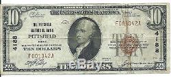 1929 The Pittsfield National Bank Maine $10 National Currency Note Type 1 CH4188