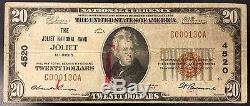 1929 Twenty Dollars Nat'l Currency, the Joliet National Bank, Joliet, Illinois