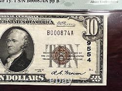 1929 Type 1 $10 National Currency Bank of New Wilmington PA #9554 PMG 55