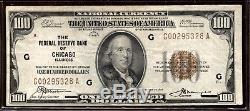 1929 U. S. $100 National Currency Note With Brown Seal Chicago Bank #G124