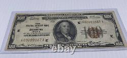 1929 US $100 National Currency Note. Federal Reserve Bank Richmond ULTRA LOW S/N