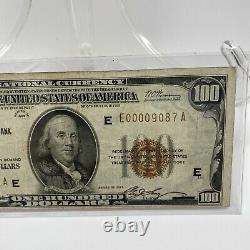 1929 US $100 National Currency Note. Federal Reserve Bank Richmond VERY LOW S/N